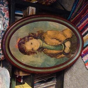 RARE 1950's Victorian Edwardian lithograph girl Bridget by JOHN STREVENS